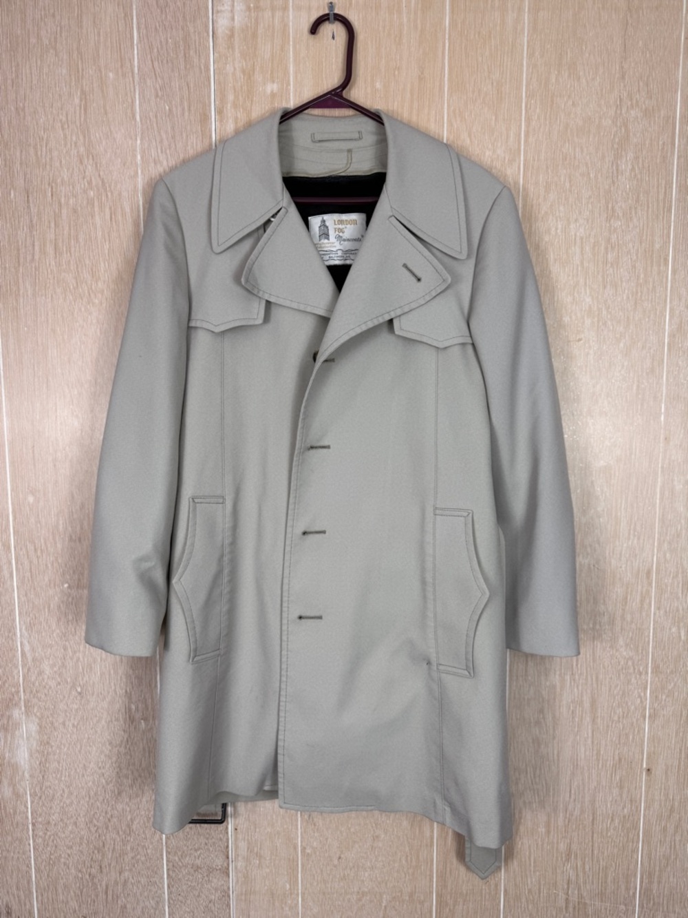London Fog Light Gray Men's Trench Coat 38 Short